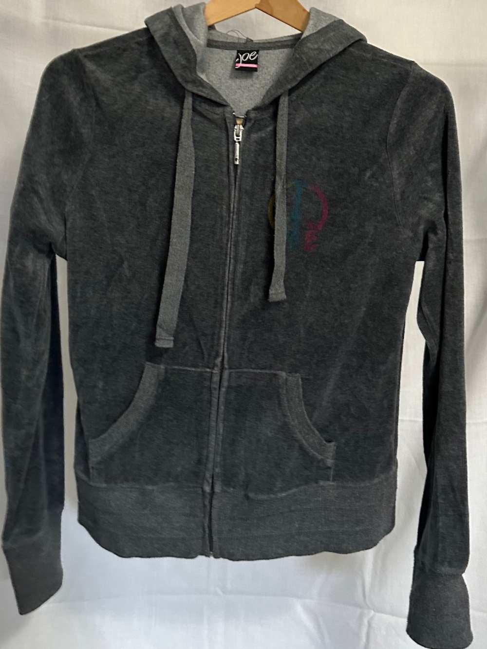 Joe Boxer Gray Zip-Up Hoodie Graphic Back Lightweight Jacket